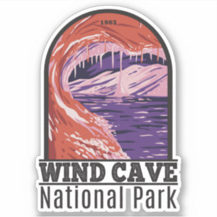 Nationaal park Wind Cave South Dakota  Sticker