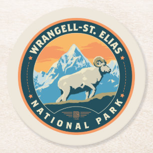 Nationaal park Wrangell-St Elias Ronde Kartonnen Onderzetter