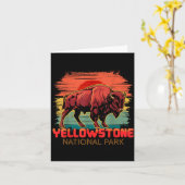 Nationaal Park Yellowstone Buffel Bizon Zonsonderg Kaart (Gele Bloem)