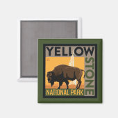 Nationaal park Yellowstone | Buffels Magneet (Voorkant / Achterkant)