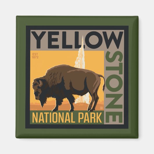 Nationaal park Yellowstone | Buffels Magneet (Voorkant)