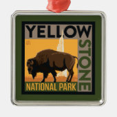 Nationaal park Yellowstone | Buffels Metalen Ornament (Voorkant)