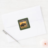 Nationaal park Yellowstone | Buffels Vierkante Sticker (Envelop)