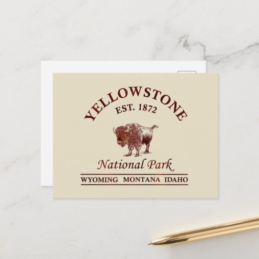 Nationaal park Yellowstone Feestdagenkaart (Voorkant / Achterkant in situ)