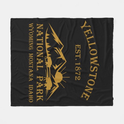 Nationaal park Yellowstone Fleece Deken (Voorkant (Horizontaal))