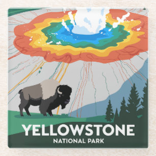 Nationaal park Yellowstone Glazen Onderzetter