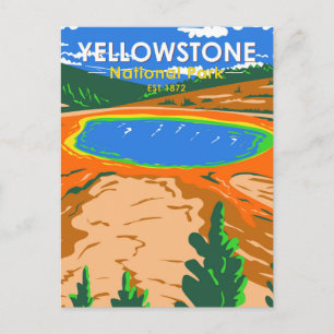 Nationaal park Yellowstone Grand Prismatic Spring Briefkaart