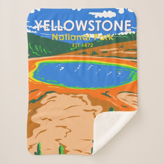 Nationaal park Yellowstone Grand Prismatic Spring Sherpa Deken (Voorkant)