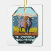 Nationaal park Yellowstone North American Bison Keramisch Ornament (Links)