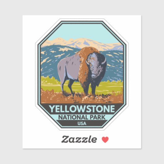 Nationaal park Yellowstone North American Bison Sticker (Vel)