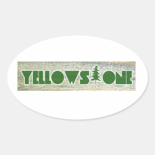 Nationaal Park Yellowstone Ovale Sticker