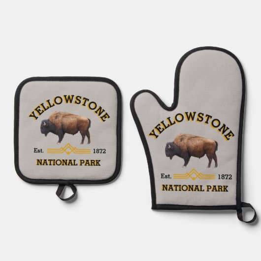 Nationaal Park Yellowstone Ovenwant & Pannenlap Set (Voorkant)