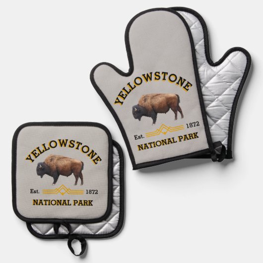 Nationaal Park Yellowstone Ovenwant & Pannenlap Set (Voorkant / Achterkant)