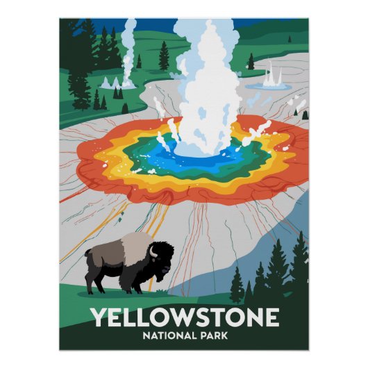 Nationaal park Yellowstone Perfect Poster (Voorkant)