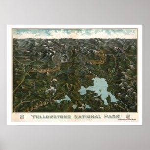 Nationaal Park Yellowstone Poster 1902