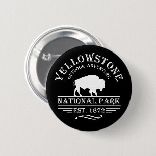 nationaal park yellowstone ronde button 5,7 cm