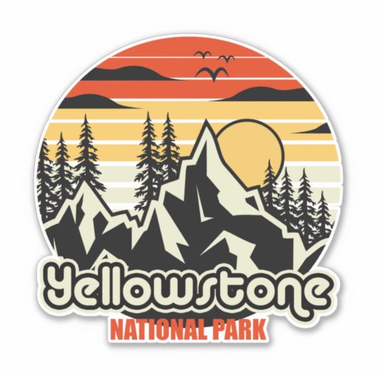 Nationaal Park Yellowstone Sticker (Voorkant)
