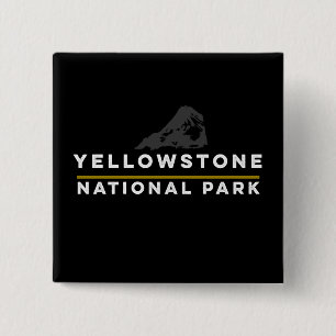 Nationaal Park Yellowstone Vierkante Button 5,1 Cm
