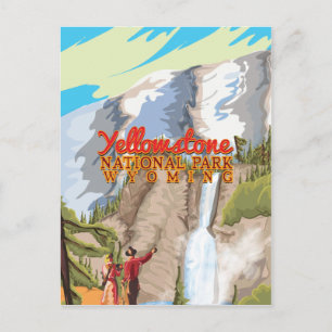 Nationaal Park Yellowstone Vintage Poster Briefkaart