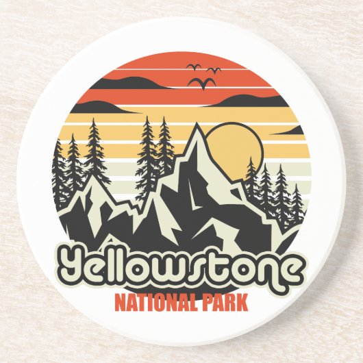 Nationaal Park Yellowstone Zandsteen Onderzetter (Voorkant)