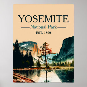 Nationaal park Yosemite El Capitan in het najaar Poster