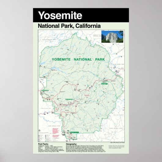 Nationaal park Yosemite Grote Poster (Voorkant)