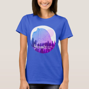 Nationaal park Yosemite Half Dome Paars BLue T-shirt
