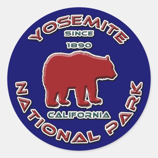 Nationaal park Yosemite Ronde Sticker (Voorkant)