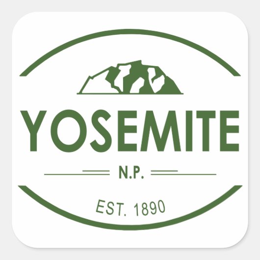 Nationaal park Yosemite Vierkante Sticker (Voorkant)