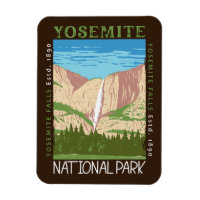 Nationaal park Yosemite Waterfall Distress Retro