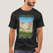 Nationaal park Yosemite Waterfall Distress Retro T-shirt (Voorkant)
