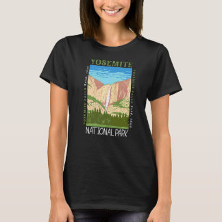 Nationaal park Yosemite Waterfall Distress Vintag T-shirt