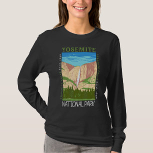 Nationaal park Yosemite Waterfall Distress Vintag T-shirt