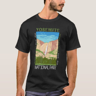 Nationaal park Yosemite Waterfall Distress Vintag T-shirt