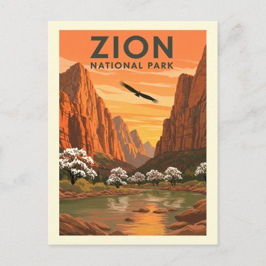 Nationaal Park  Zion Briefkaart (Voorkant)