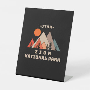 Nationaal Park Zion Reclamebord Met Voetstuk