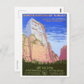 Nationaal park Zion, Reis, stijl Briefkaart (Voorkant / Achterkant)