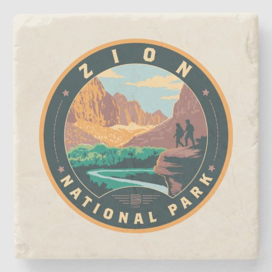 Nationaal Park Zion Stenen Onderzetter (Voorkant)