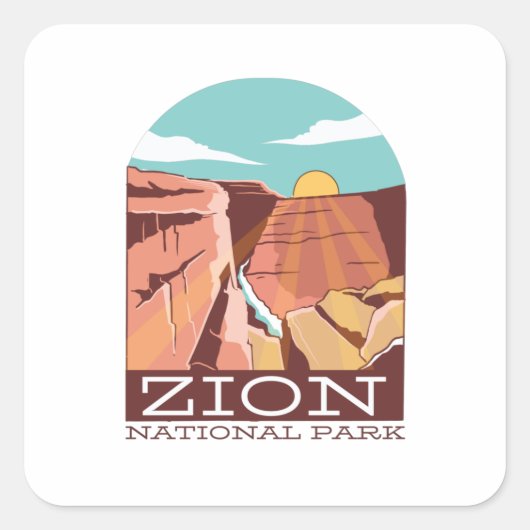 Nationaal Park Zion Vierkante Sticker (Voorkant)