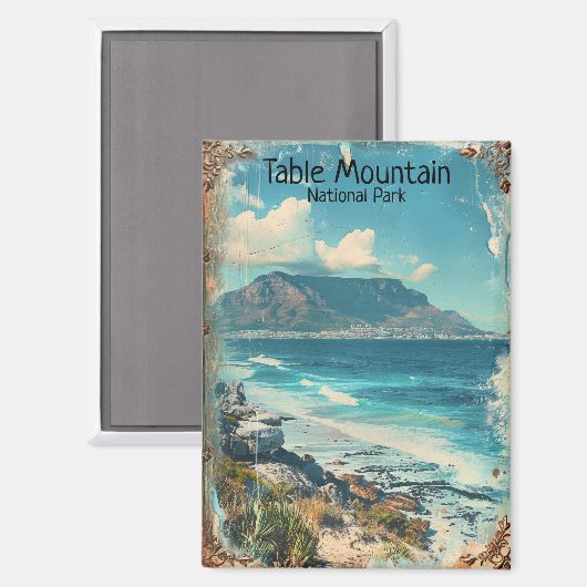 Nationaal park Zuid-Afrika Tafelberg Magneet (Voorkant / Achterkant)