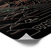 Nationaal Park Zuid-Dakota van de  Retro Badlands Poster (Hoek)