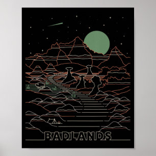 Nationaal Park Zuid-Dakota van de Retro Badlands Poster