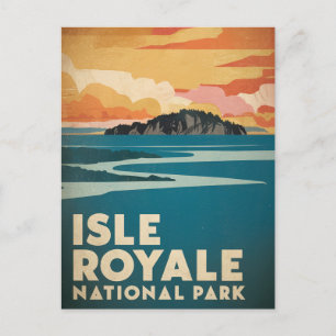 Nationaal Poster Isle Royale Retro Feestdagenkaart