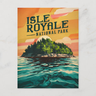 Nationaal Poster Retro Isle Royale Feestdagenkaart