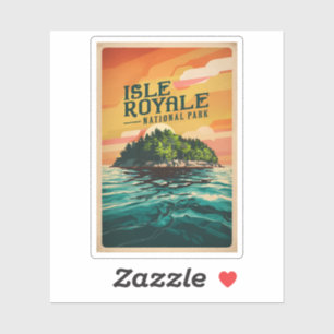 Nationaal Poster Retro Isle Royale Sticker
