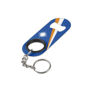 Nationaal vlaggenstaatoctrooi van de Marshalleilan Mini Flessenopener (Achterkant Gekanteld)