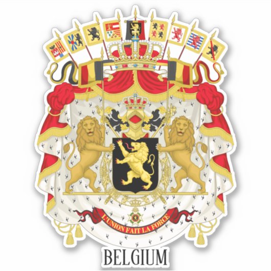 nationaal wapenschild van belgië sticker (Voorkant)