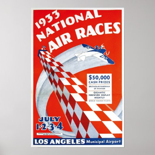 National Air Races, 1933.  Adverteren Poster (Voorkant)