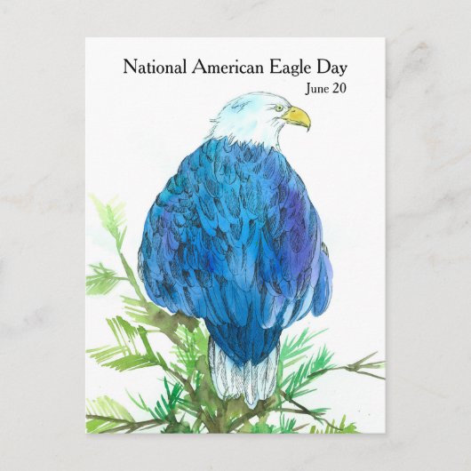 National American Eagle Day Juni 20 Wildlife Briefkaart (Voorkant)