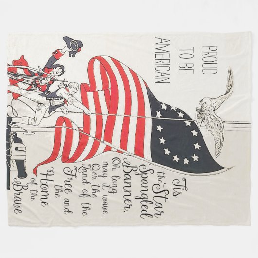 National Anthem United States Flag Fleece Deken (Voorkant (Horizontaal))
